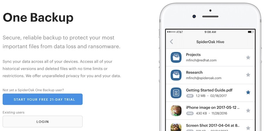 SpiderOak One Backup