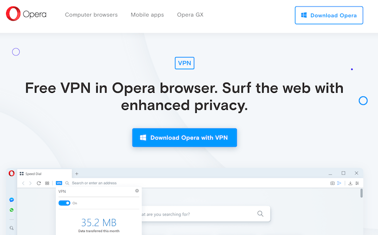 Free VPN, Browser with free VPN